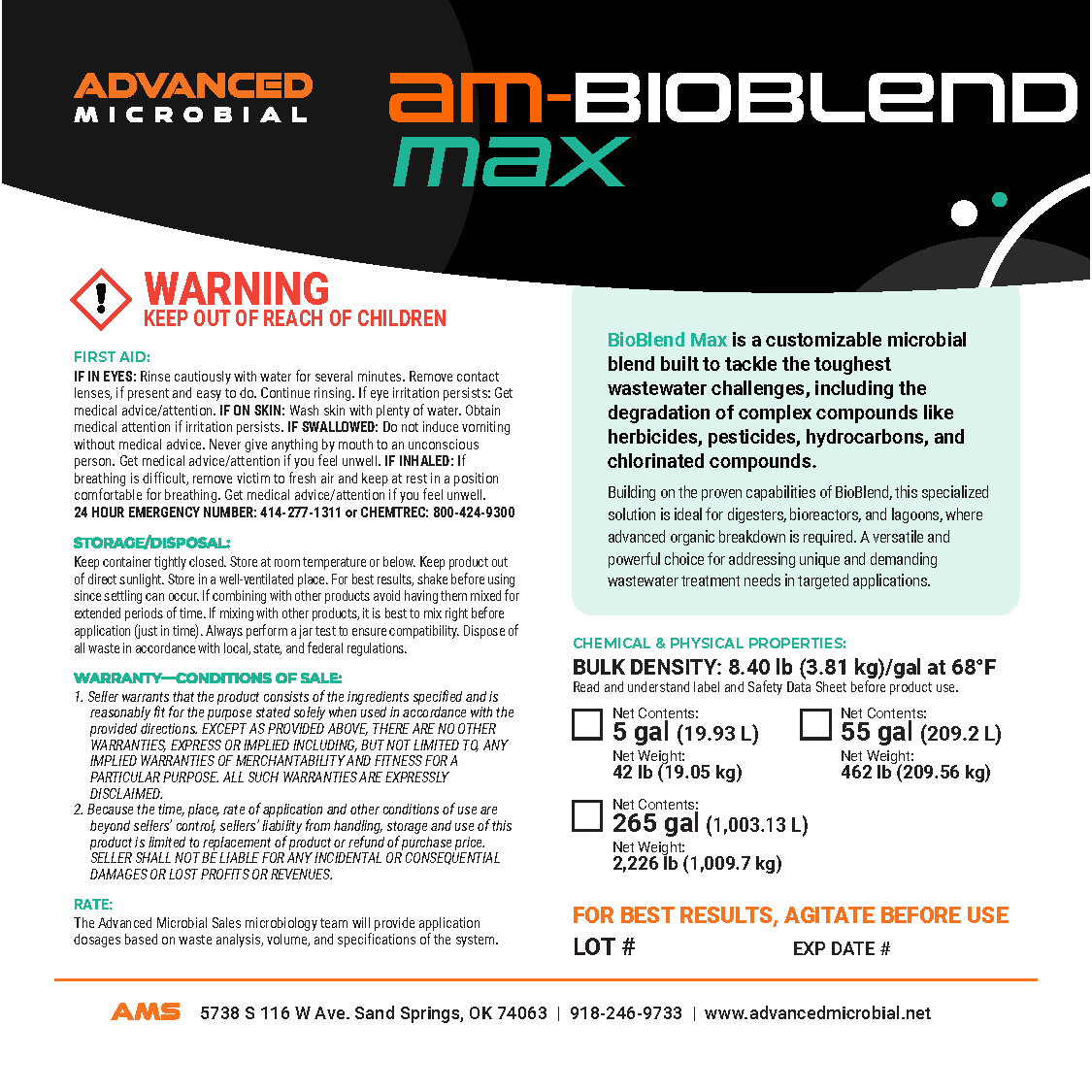 AMS Product Label AM-BioBlend Max